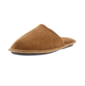 Gold Toe Men's Brown Leather Scuff  Slippers